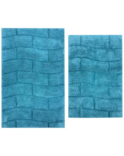 Knightsbridge 2pc Cotton Bath Rug Set In Blue