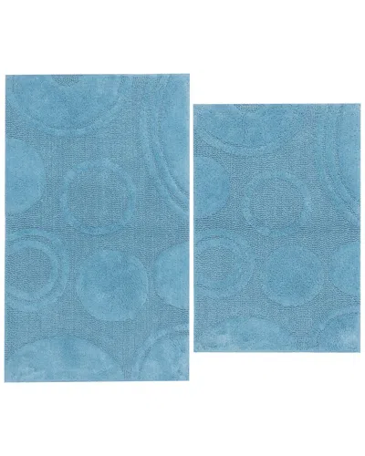 Knightsbridge 2pc Cotton Bath Rug Set In Blue