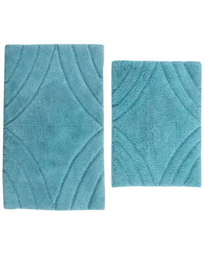 Knightsbridge 2pc Cotton Bath Rug Set In Blue