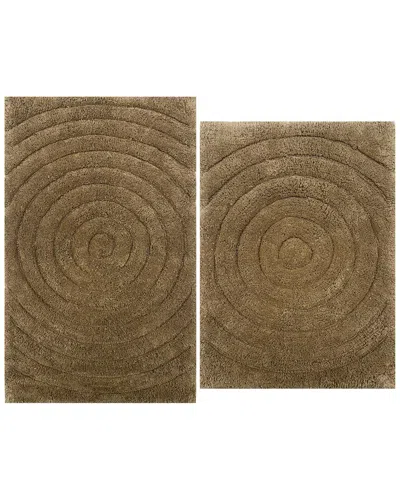 Knightsbridge 2pc Cotton Bath Rug Set In Brown