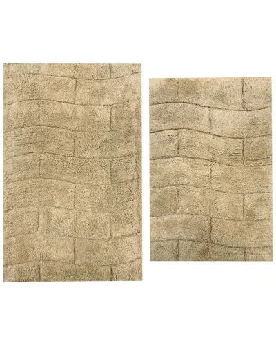 Knightsbridge 2pc Cotton Bath Rug Set In Brown