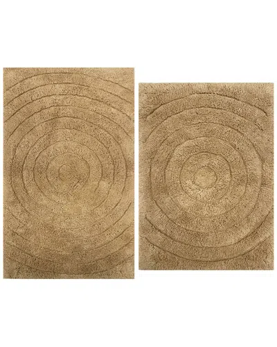 Knightsbridge 2pc Cotton Bath Rug Set In Brown