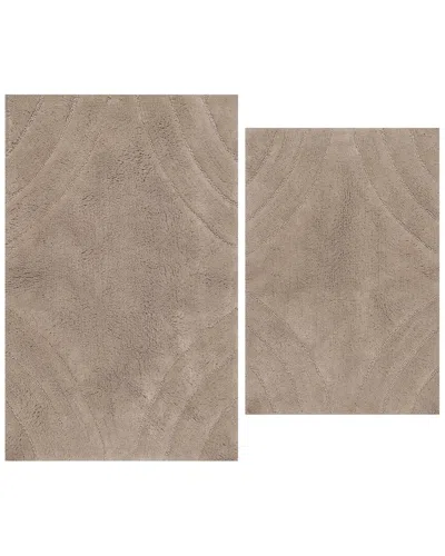 Knightsbridge 2pc Cotton Bath Rug Set In Brown