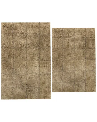 Knightsbridge 2pc Cotton Bath Rug Set In Brown