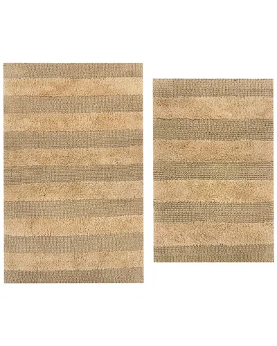 Knightsbridge 2pc Cotton Bath Rug Set In Brown
