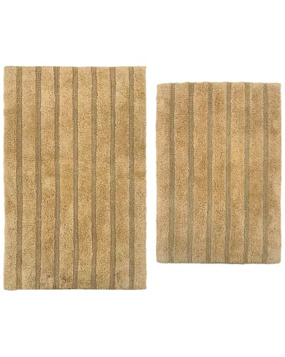 Knightsbridge 2pc Cotton Bath Rug Set In Brown