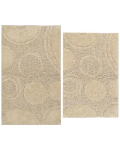 Knightsbridge 2pc Cotton Bath Rug Set In Neutral