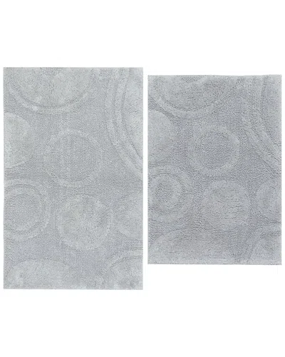 Knightsbridge 2pc Cotton Bath Rug Set In Gray