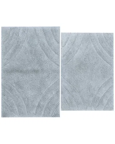Knightsbridge 2pc Cotton Bath Rug Set In Gray
