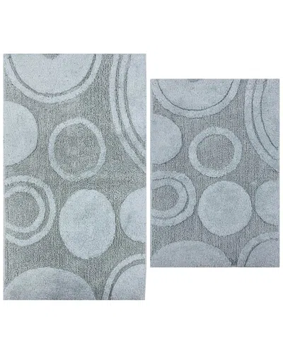 Knightsbridge 2pc Cotton Bath Rug Set In Gray
