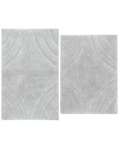 Knightsbridge 2pc Cotton Bath Rug Set In Gray