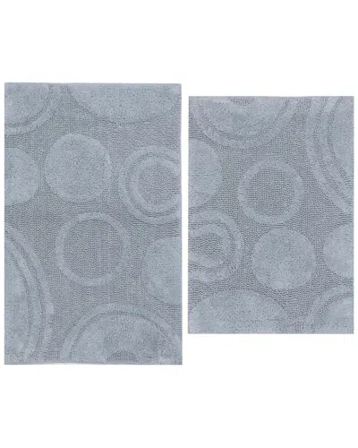Knightsbridge 2pc Cotton Bath Rug Set In Gray