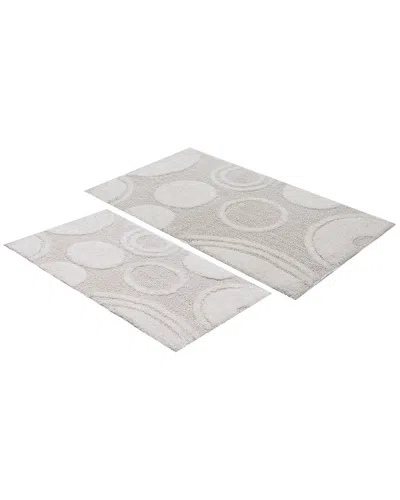 Knightsbridge 2pc Cotton Bath Rug Set In Gray