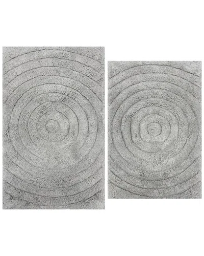 Knightsbridge 2pc Cotton Bath Rug Set In Gray
