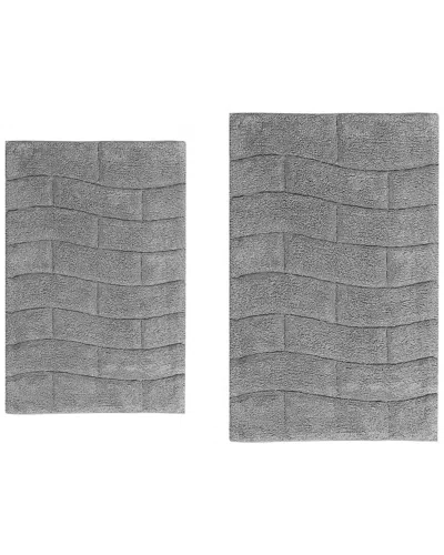 Knightsbridge 2pc Cotton Bath Rug Set In Gray