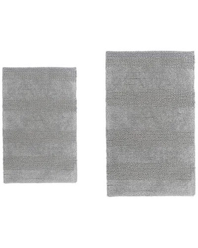 Knightsbridge 2pc Cotton Bath Rug Set In Gray