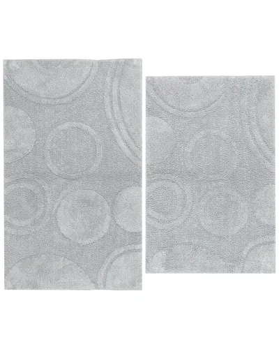 Knightsbridge 2pc Cotton Bath Rug Set In Gray