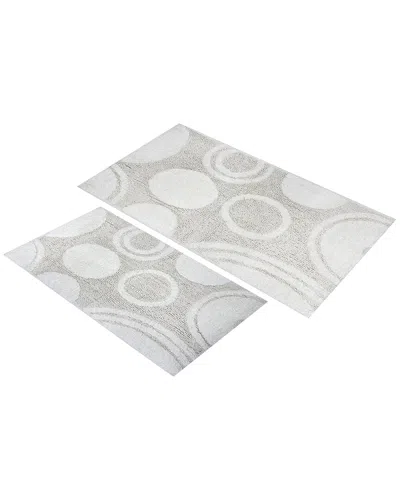 Knightsbridge 2pc Cotton Bath Rug Set In Gray