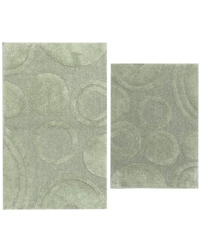 Knightsbridge 2pc Cotton Bath Rug Set In Green