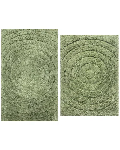 Knightsbridge 2pc Cotton Bath Rug Set In Green