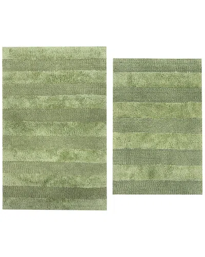 Knightsbridge 2pc Cotton Bath Rug Set In Green
