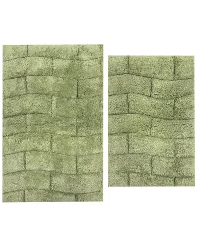 Knightsbridge 2pc Cotton Bath Rug Set In Green