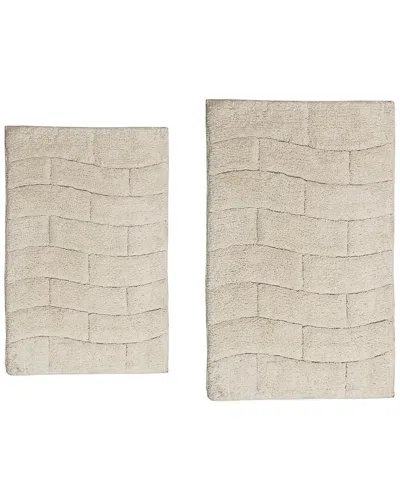 Knightsbridge 2pc Cotton Bath Rug Set In Neutral
