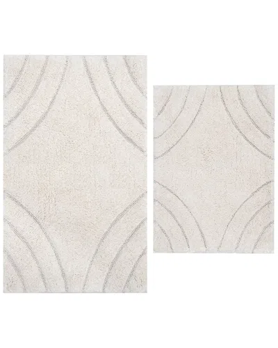 Knightsbridge 2pc Cotton Bath Rug Set In White