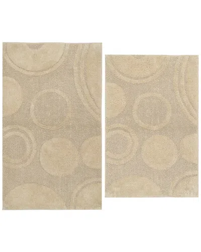 Knightsbridge 2pc Cotton Bath Rug Set In Brown