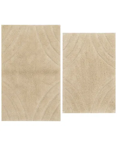 Knightsbridge 2pc Cotton Bath Rug Set In Neutral