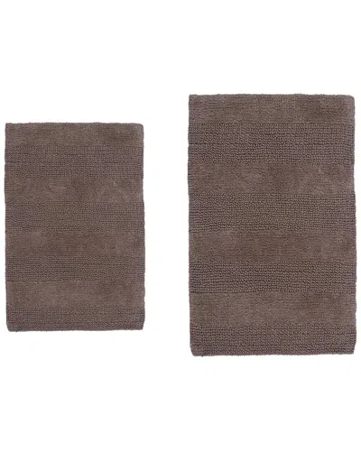 Knightsbridge 2pc Cotton Bath Rug Set In Purple