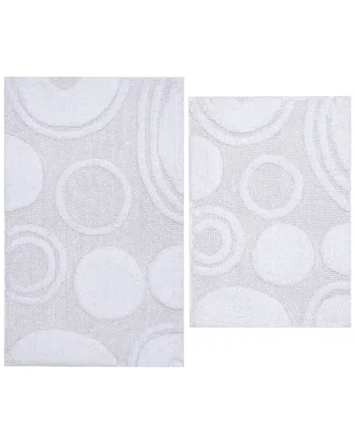 Knightsbridge 2pc Cotton Bath Rug Set In White