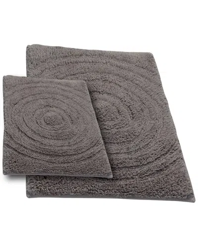 Knightsbridge 2pc Echo Cotton Bath Rug Set In Gray