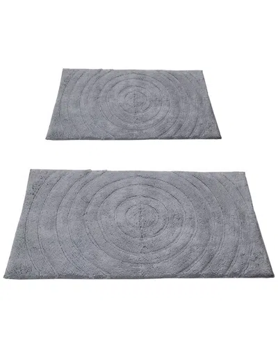Knightsbridge 2pc Echo Cotton Bath Rug Set In Gray