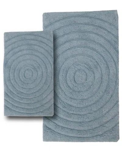 Knightsbridge 2pc Echo Cotton Bath Rug Set In Blue