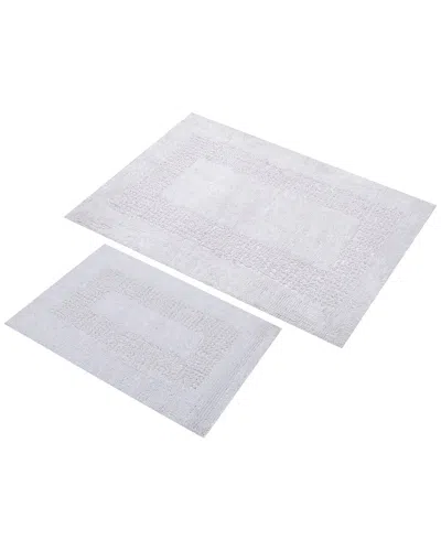 Knightsbridge 2pc Honey Comb Cotton Bath Rug Set In Gray