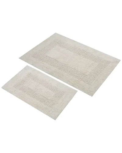 Knightsbridge Set Of 2 Honeycomb Cotton Bath Rugs In Neutral