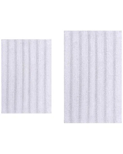 Knightsbridge 2pc Linear Cotton Bath Rug Set In Purple