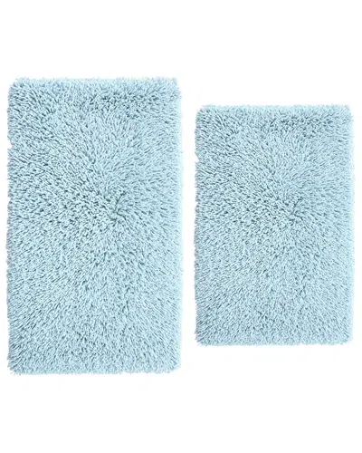 Knightsbridge 2pc Melbourne Cotton Bath Rug Set In Blue