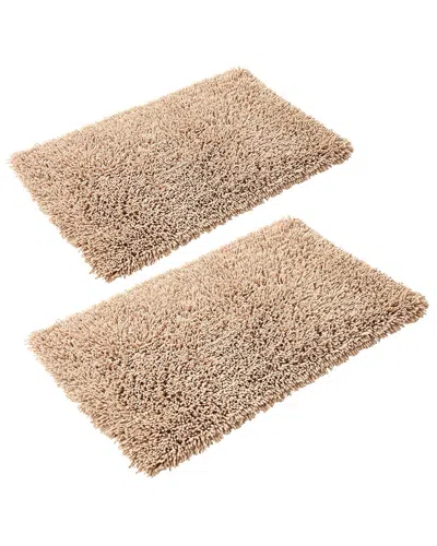 Knightsbridge 2pc Melbourne Cotton Bath Rug Set In Brown
