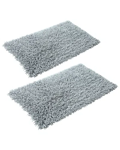 Knightsbridge 2pc Melbourne Cotton Bath Rug Set In Gray