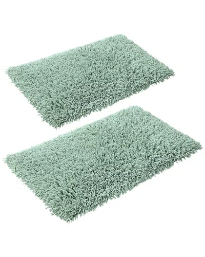 Knightsbridge 2pc Melbourne Cotton Bath Rug Set In Green
