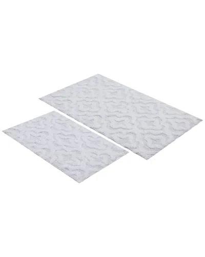 Knightsbridge 2pc Mingled Cotton Bath Rug Set In Gray