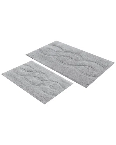 Knightsbridge 2pc Mingled Cotton Bath Rug Set In Gray