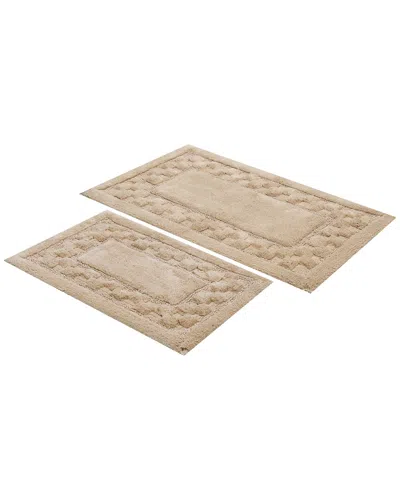 Knightsbridge 2pc Mžlange Track Cotton Bath Rug Set In Brown