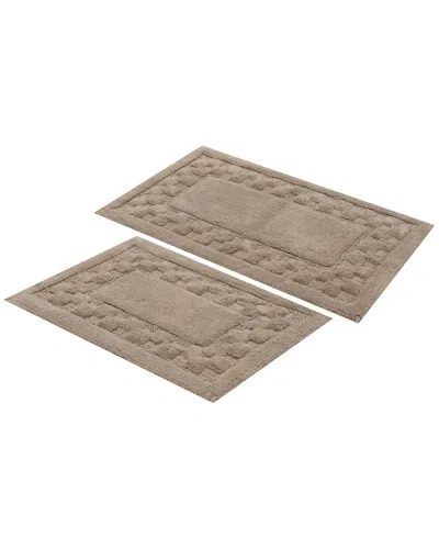 Knightsbridge 2pc Mžlange Track Cotton Bath Rug Set In Brown