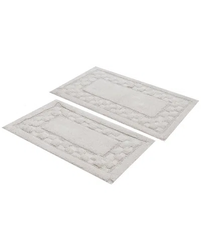 Knightsbridge 2pc Mžlange Track Cotton Bath Rug Set In Gray