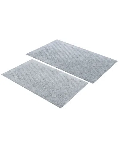 Knightsbridge 2pc Shooting Star Cotton Bath Rug Set In Gray