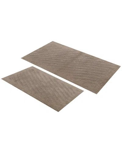 Knightsbridge 2pc Shooting Star Cotton Bath Rug Set In Brown