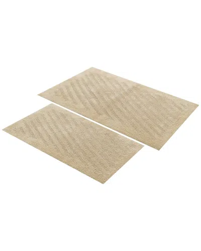 Knightsbridge 2pc Shooting Star Cotton Bath Rug Set In Neutral